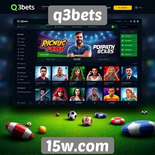 Interface do usuário do site de jogos q3bets